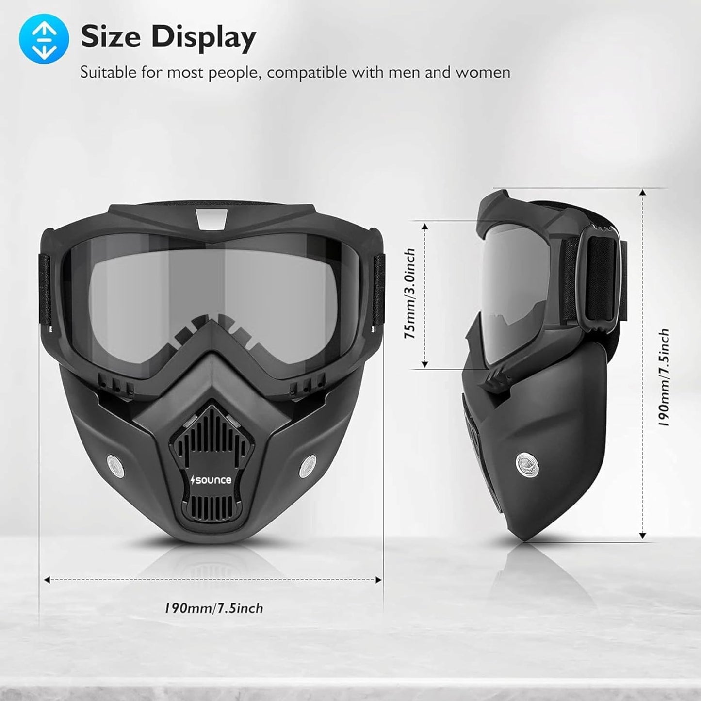 Face Helmet Mask for Bike Riders with Glasses – Anti-Dust & Fog-Proof Protection